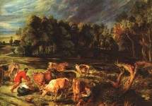Пейзаж с коровами, 1636