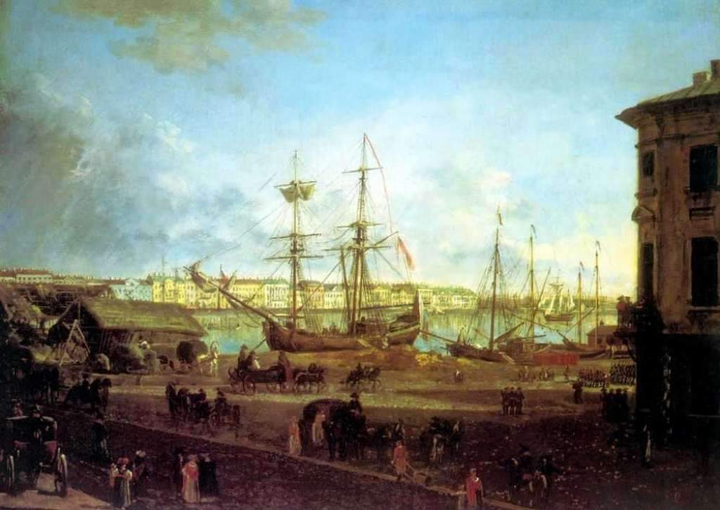 Вид Английской набережной со стороны Васильевского острова. 1810