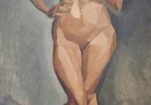 Standing nude from the front