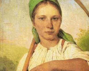 A Peasant Woman with Scythe and Rake — Алексей Венецианов