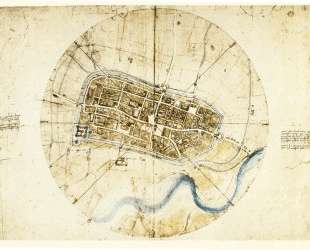 A plan of Imola — Леонардо да Винчи