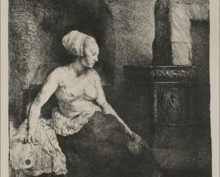 A Woman Seated Before a Dutch Stove — Рембрандт