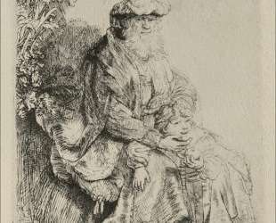 Abraham caressing Isaac — Рембрандт