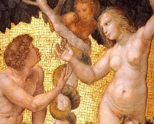 Adam and Eve, from the ‘Stanza della Segnatura’ (detail) — Рафаэль Санти