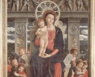 Altarpiece of San Zeno in Verona, central panel Madonna and Angels — Андреа Мантенья