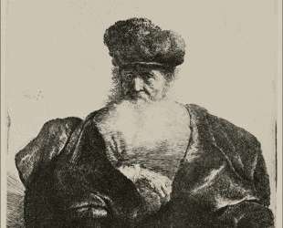 An Old Man with a Beard, Fur Cap and a Velvet Cloak — Рембрандт