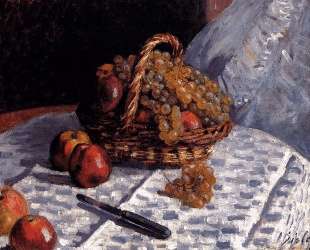 Apples and Grapes in a Basket — Альфред Сислей