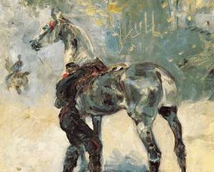 Artilleryman Saddling His Horse — Анри де Тулуз-Лотрек