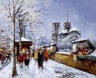 Booksellers Notre Dame, Winter — Антуан Бланшар