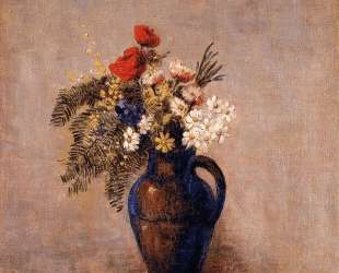 Bouquet of Flowers in a Blue Vase — Одилон Редон