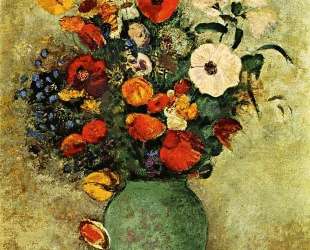 Bouquet of Flowers in a Green Vase — Одилон Редон