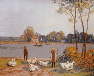 By the River Loing — Альфред Сислей