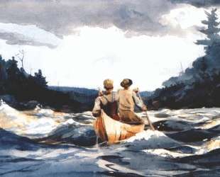 Canoe in the rapids — Уинслоу Хомер