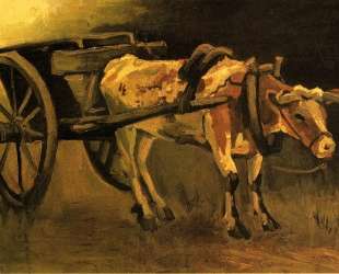 Cart with Red and White Ox — Винсент Ван Гог