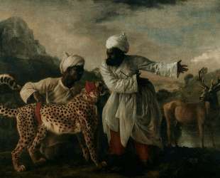 Cheetah with two Indian servants and a deer — Джордж Стаббс