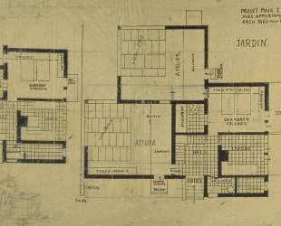 Double studio apartment design, plans and axonometry — Тео ван Дусбург