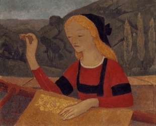 Embroiderer in a Landscape of Chateauneuf — Поль Серюзье