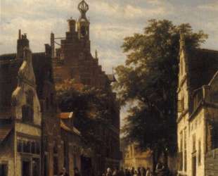 Figures in a Street in Delft — Корнелис Спрингер