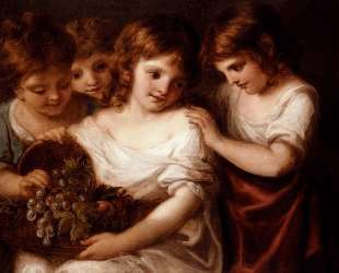 Four Children With A Basket Of Fruit — Ангелика Кауфман