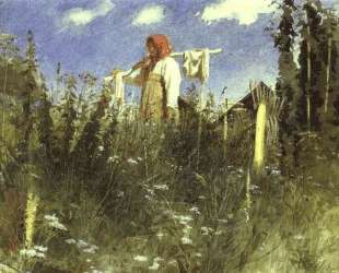 Girl with Washed Linen on the Yoke — Иван Крамской