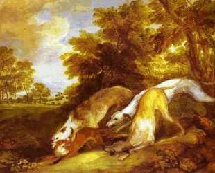 Greyhounds coursing a fox — Томас Гейнсборо