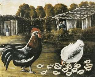 Курица с цыплятами — Нико Пиросмани