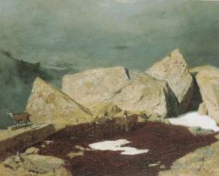 High mountains with chamoises — Арнольд Бёклин