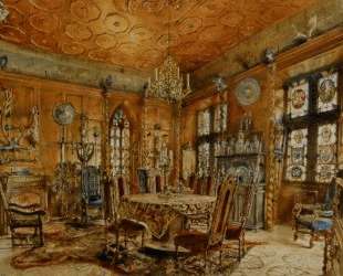 Interieur of castleIn Renaissance Style — Рудольф фон Альт