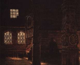 Interior of the Wooden Church of St. Peter and St. Paul in Puchug — Василий Верещагин