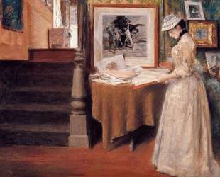 Interior, Young Woman at a Table — Уильям Меррит Чейз