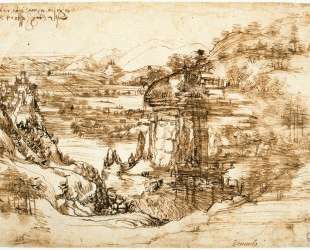 Landscape drawing for Santa Maria della Neve — Леонардо да Винчи