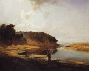 Landscape with a River and an Angler — Алексей Саврасов