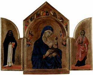 London triptych, Madonna with angels and prophets — Дуччо
