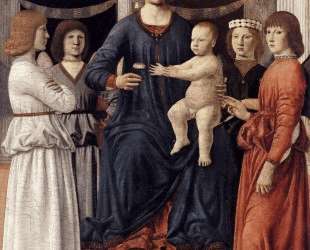 Мадонну с младенцем посещают ангелы — Пьеро делла Франческа