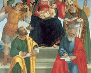 Madonna and Child with Saints and Angels — Лука Синьорелли