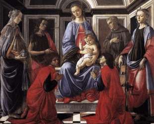 Мадонна с младенцем и шесть святых — Сандро Ботичелли