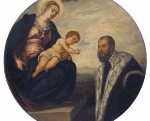 Madonna with Child and Donor Tintoretto — Тинторетто