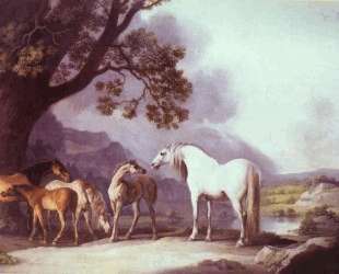 Mares and Foals in a Mountainous Landscape — Джордж Стаббс