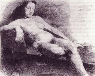 Nude woman reclining on a couch — Томас Икинс
