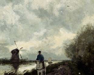 On The Tow Path Along The River Amstel — Иохан Хендрик Вейсенбрух