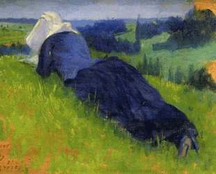 Peasant Woman Stretched out on the Grass — Анри Эдмон Кросс