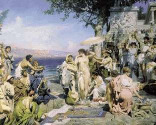 Phryne on the Poseidon’s celebration in Eleusis — Генрих Семирадский