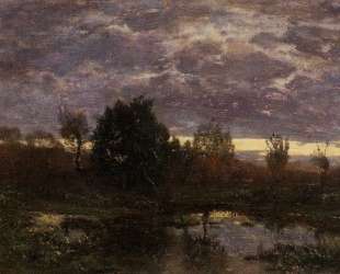 Pond at Sunset — Эжен Буден