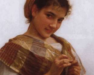 Portrait of a Young Girl Crocheting — Вильям Адольф Бугро