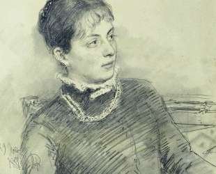 Портрет молодой жены, сидящей на диване — Илья Репин