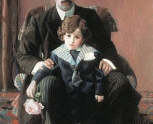 Портрет А. Ф. Азибера с сыном — Павел Филонов