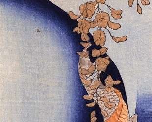 Red Carp under wisteria — Утагава Куниёси