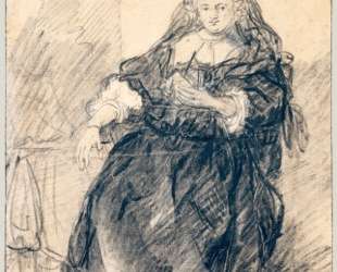 Seated Saskia with a letter in her left hand — Рембрандт