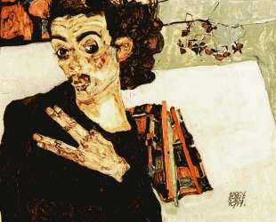 Self-Portrait with Black Vase and Spread Fingers — Эгон Шиле
