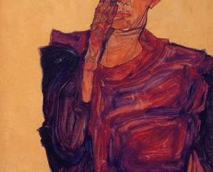 Self Portrait with Hand to Cheek — Эгон Шиле